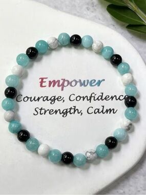 💎4/$20💎Amazonite, Howlite & Black Agate w White Turquoise (PREVIEW)